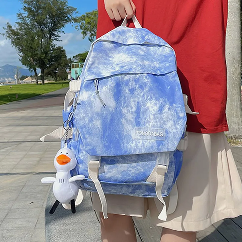Женский школьный рюкзак для девочек-подростков, нейлоновый Повседневный вместительный дорожный ранец для женщин с защитой от кражи