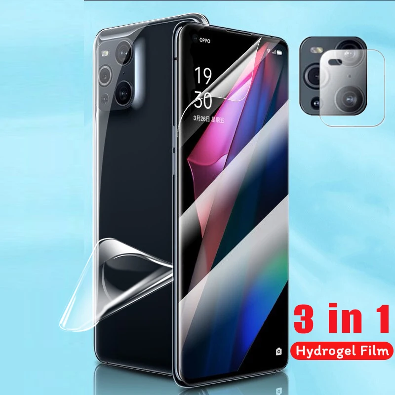 

Гидрогелевая пленка 3 в 1 для объектива камеры Oppo Find X3 Pro, Защитная пленка для задней панели камеры Find X3 FindX3 X3Pro, защитная пленка, не стекло