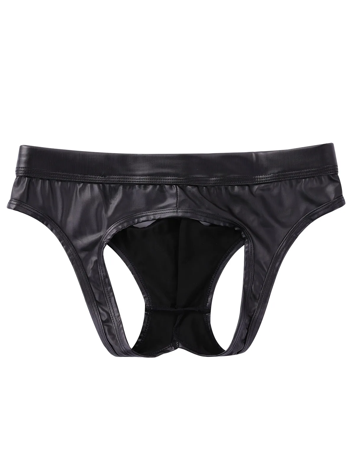 

Mens Male Wetlook Sexy Erotic Lingerie Panties Jockstraps Elastic Waistband Gay Bulge Pouch Open Butt Sissy Briefs Underwear