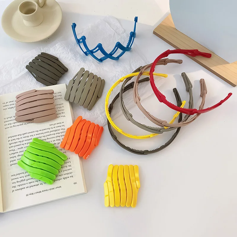 

Telescopic Hairband Headband Men Women Sports Hair Band Hoop Plastic Hoop Double Bangs Hairstyle Hairpin Hair Accessories