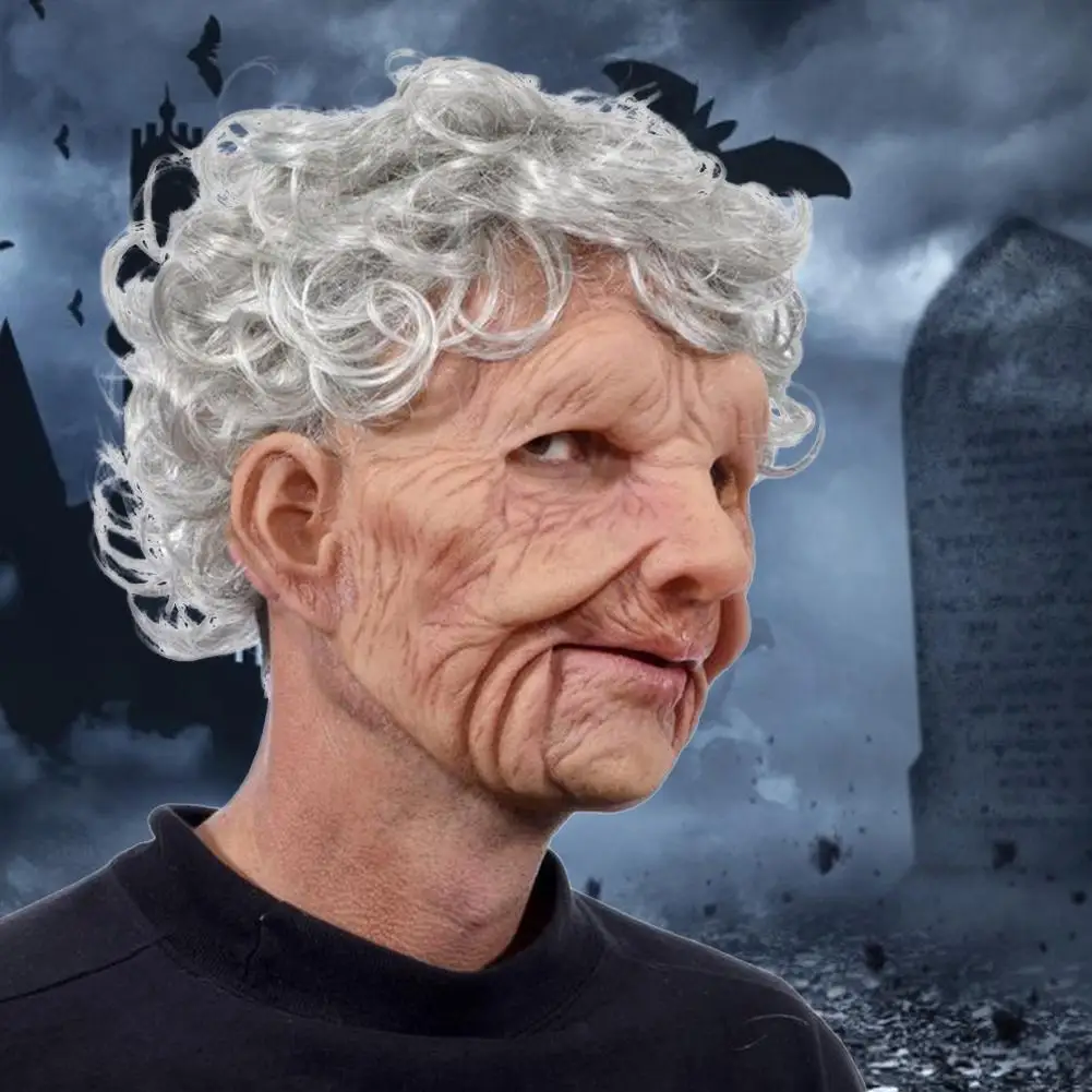 Латексная Маска для Хэллоуина яркий дизайн Для дедушки и бабушки маска пожилых