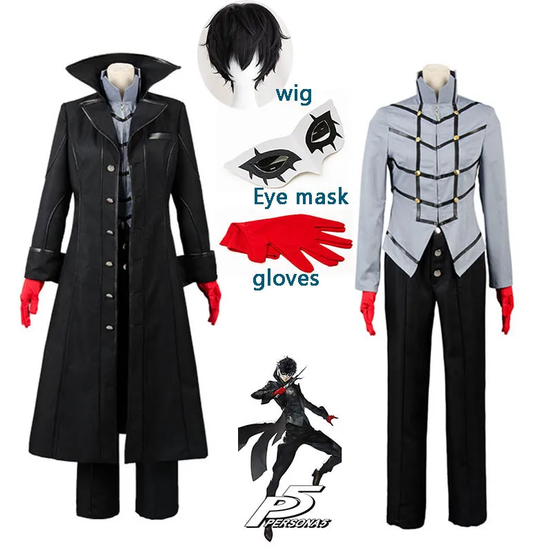 2020 new Game Persona 5 Cosplay Costume Joker Anime Cosplay Costume Halloween Full Set Uniform For Party Custom Made and wig