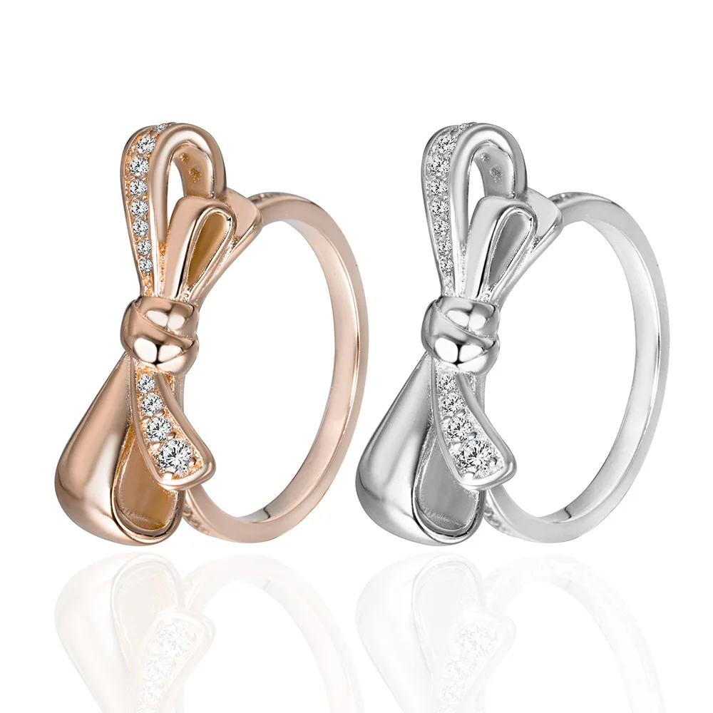 

Ladies Fashion Trend Creative New Ring Temperament Elegant Sweet Bow Ring High Quality Gift for Anniversary