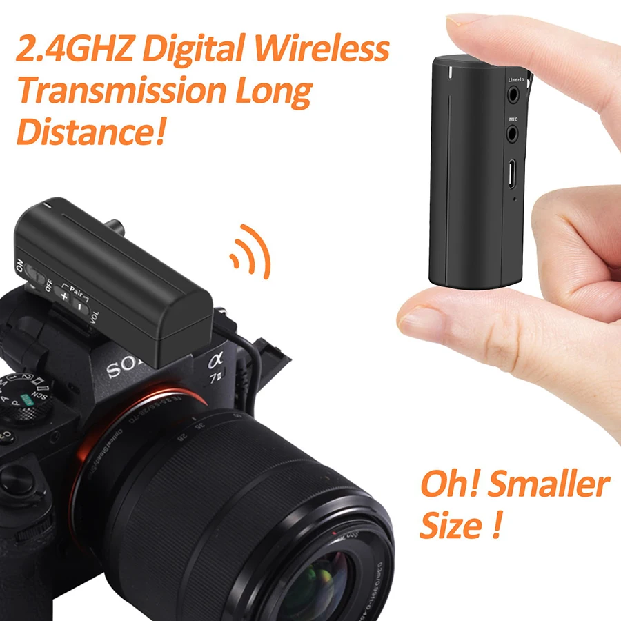 Беспроводной петличный микрофон MAMEN 2 4 ГГц встроенный аккумулятор с