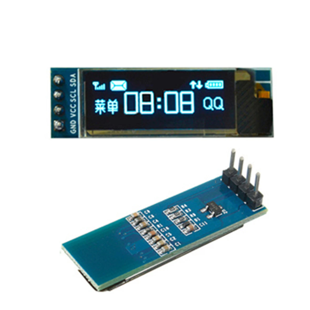 10 шт. 0,91 дюймов IIC дюймов 128x32 2C Белый/Синий ЖК-дисплей DIY модуль SSD1306 IC драйвер DC 3,3 В 5 В