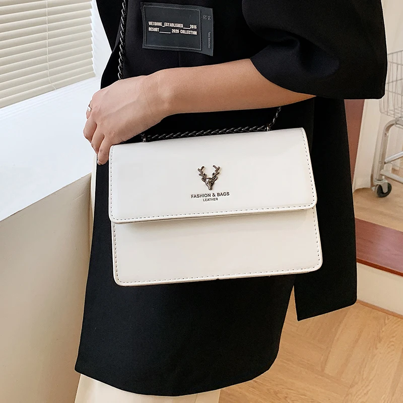 

2021 модные сумки на плечо с цепочкой для женщин, маленькая сумка-мессенджер с клапаном, женские роскошные сумки через плечо из искусственной ...