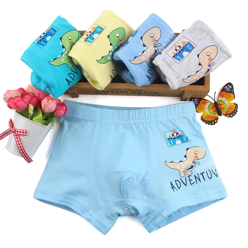 

5pcs Children Boy Underwear Kids Cartoon Dinosaur Boxer Shorts Soft Cotton Underpants Boys Teenage High Quality Panties 2-10Y