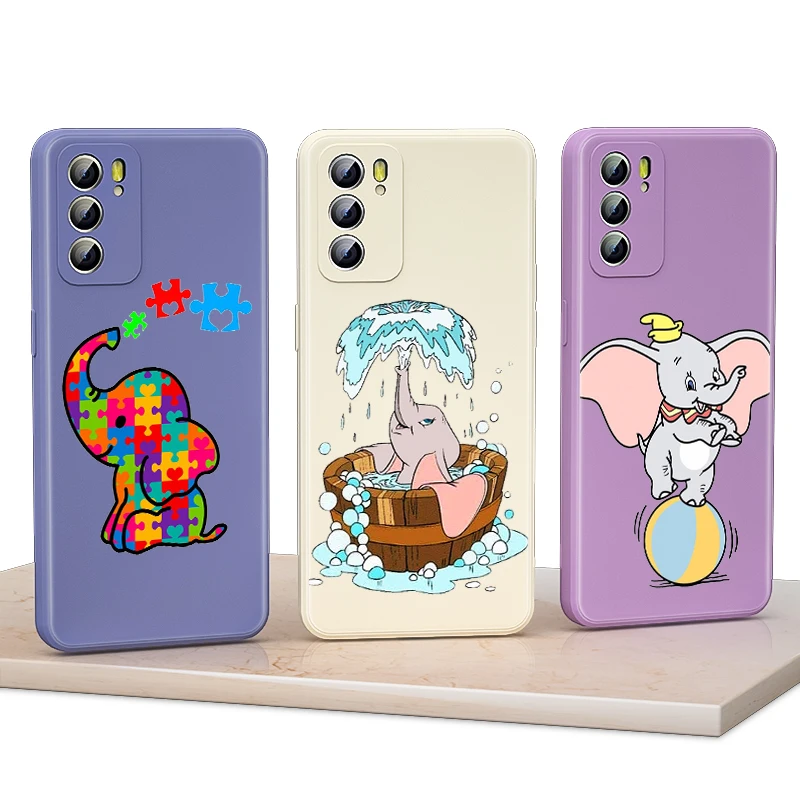 

For Huawei Nova 8 8i 8SE 7SE 7 6SE 7i 6SE 6 5i 5 5T 5Z Pro 4E 4 3i 3 Phone Case Cute Dumbo Liquid Silicone Soft