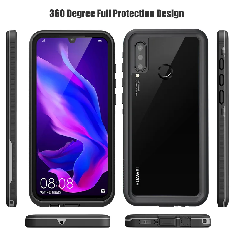 shockproof waterproof case for huawei p20 pro lite mate 20 pro 360 silicone case for p30 pro p30 lite mate 30 pro diving coque free global shipping