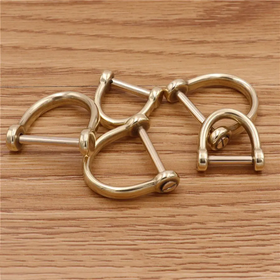 1 х цельная латунная D-скоба с застежкой металлическая пряжка брелок кольцо