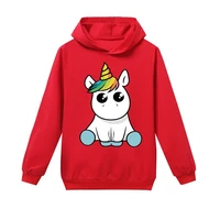 unicorn long sleeved hooded sweater european and american cartoon european and american leisure home sports boy and girl sweater