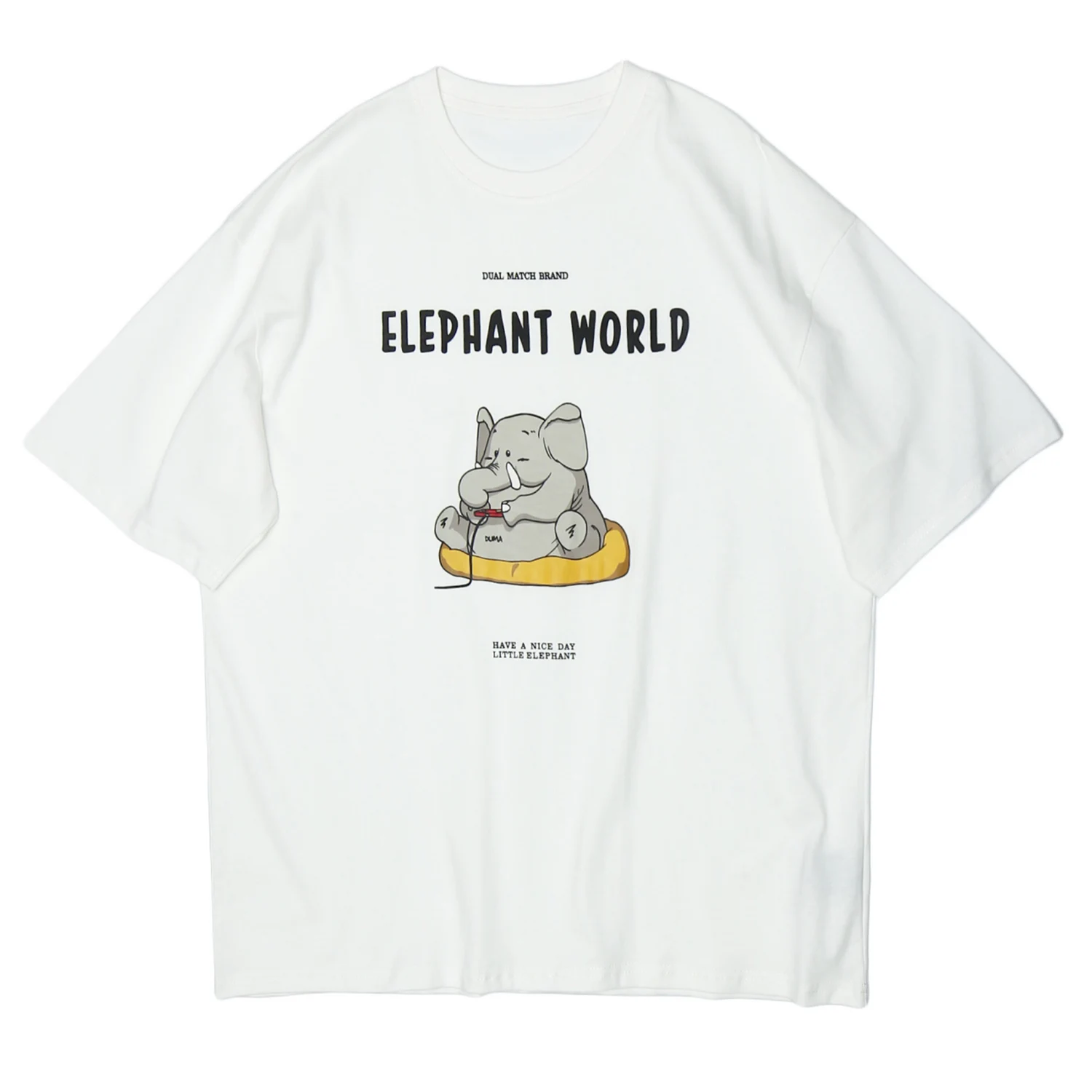 Футболка мужская с забавным принтом слона уличная одежда повседневная модная