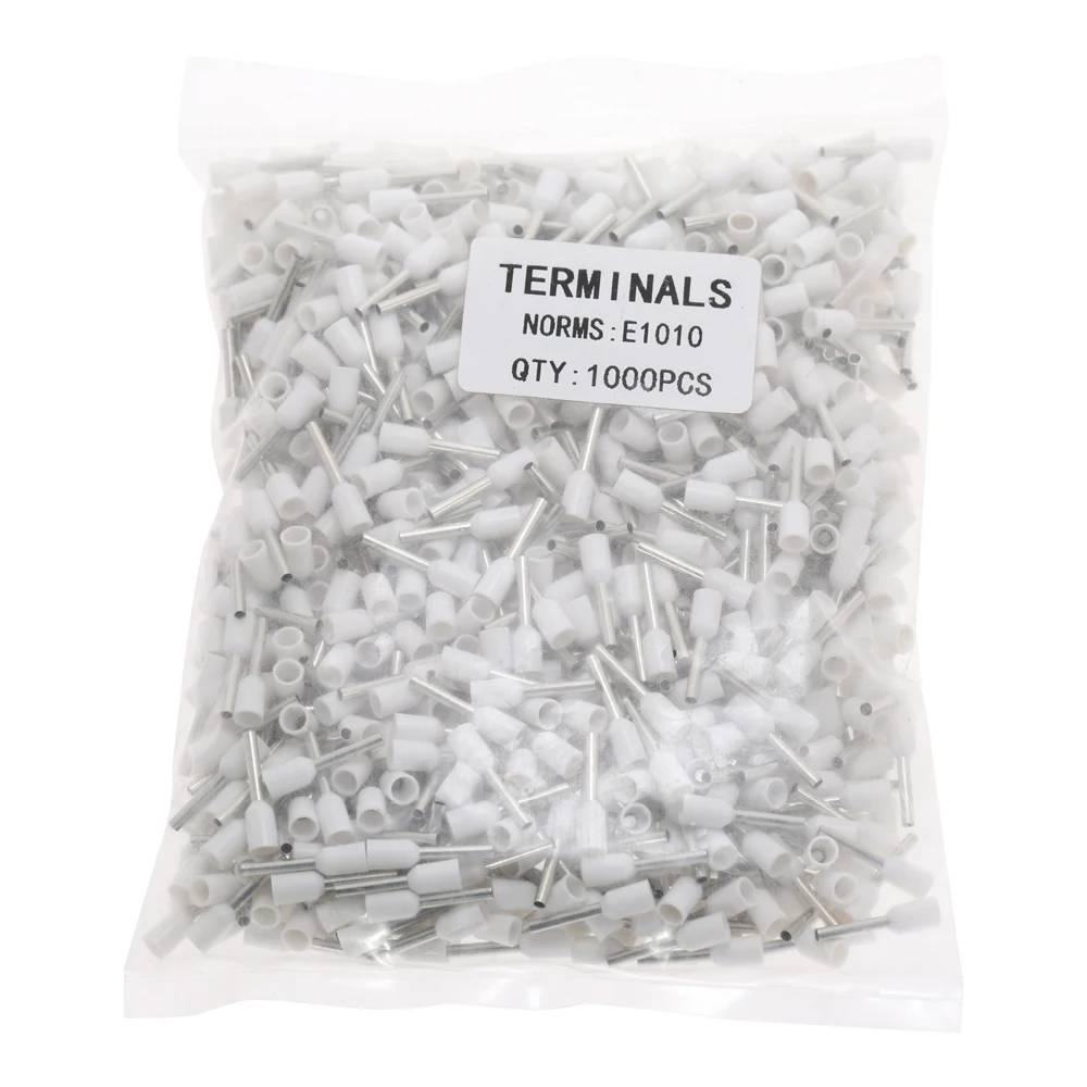 1000pcs/Pack E10-12 E10-18 Insulated Ferrules Terminal Block Cord End Wire Connector Electrical Crimp Terminator | Строительство и