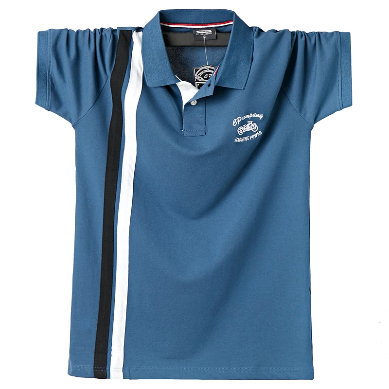 

2021 Summer Short Sleeve Polo Shirt Men Casual Fashion Brand Embroidery Striped Polos Shirts Para Hombre Plus Size Clothes 6XL