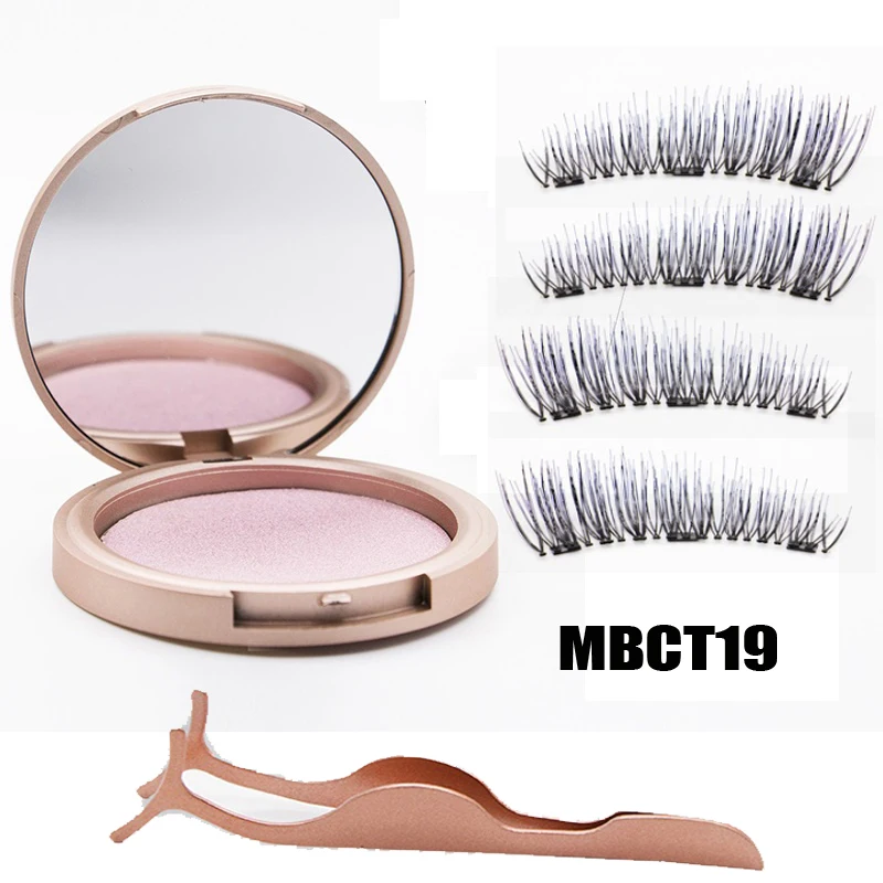 MB 3 Magnetic Eyelashes Natural Long Magneti Mink Eyelashes Set Hand Made 3D False Eye lashes tweezers faux cils magnetique