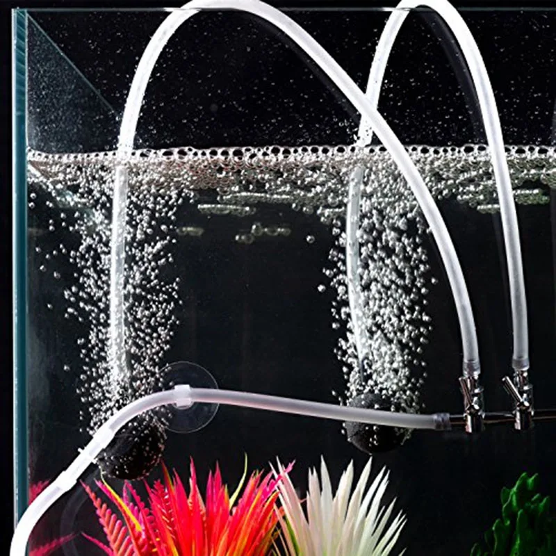 

Aquarium 1m/3m/5m/10m Oxygen Pump Hose Air Bubble Stone Aquarium Fish Tank Pond Pump Tube 4*6mm White Black Color