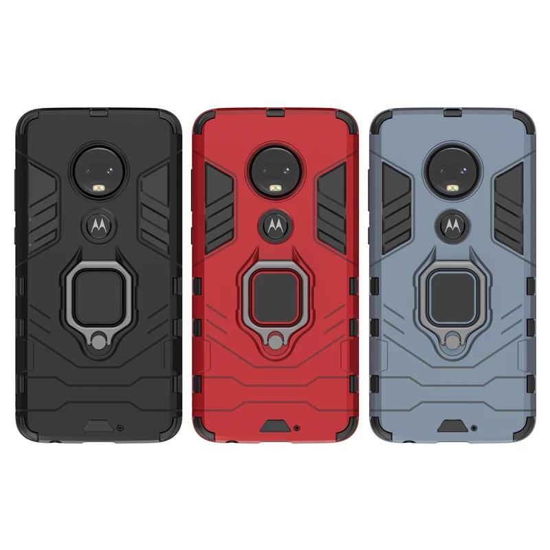 Магнитный держатель чехол для телефона MOTO G7 металлический с кольцом на палец