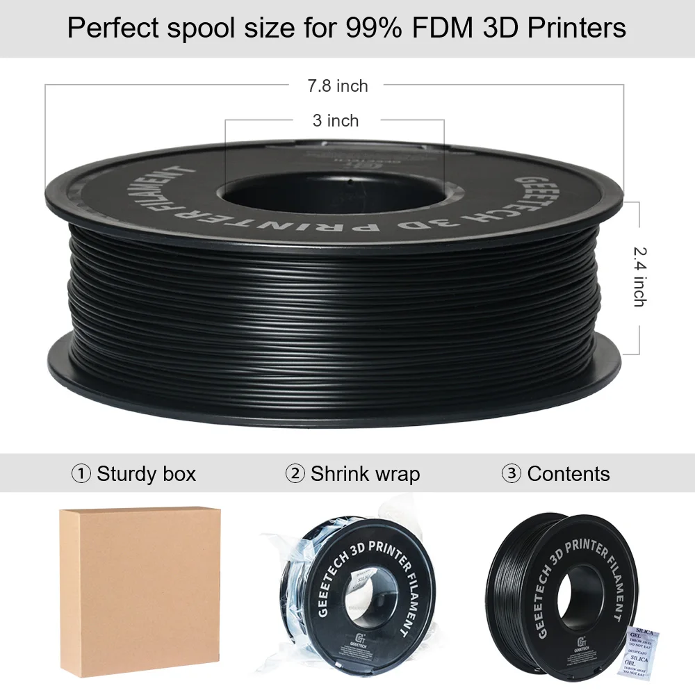 

GEEETECH 1KG PLA Filament For 3D Printer 1.75mm Filament Silk Filament Muticolor 3d Printer Filament PLA White Red Color