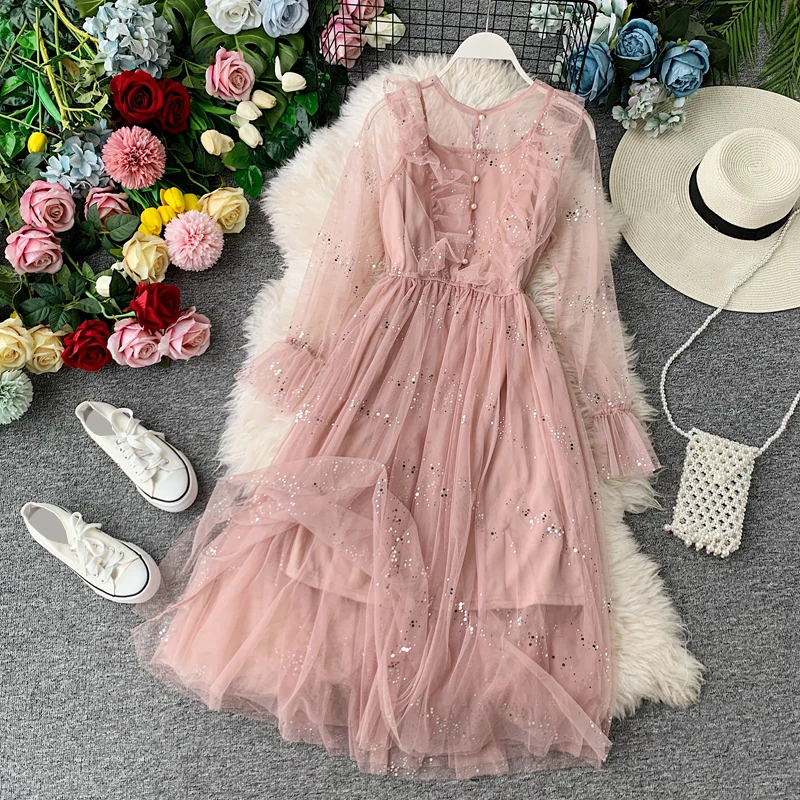 Платье женское ТРАПЕЦИЕВИДНОЕ с круглым вырезом и рукавом бабочкой|Женские