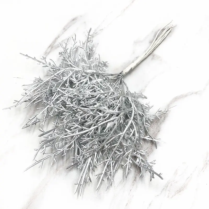 Silver tree YOOROMER 10 шт. искусственный травяной букет лист растение искусственный цветок для DIY скрапбукинга Семейные Свадебные Рождественские украшения - Цвет: Silver tree