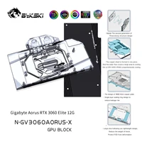 bykski gpu water cooling block for gigabyte aorus rtx3060 elite12g graphics card3060 vga cooler with backplaten gv3060aorus x
