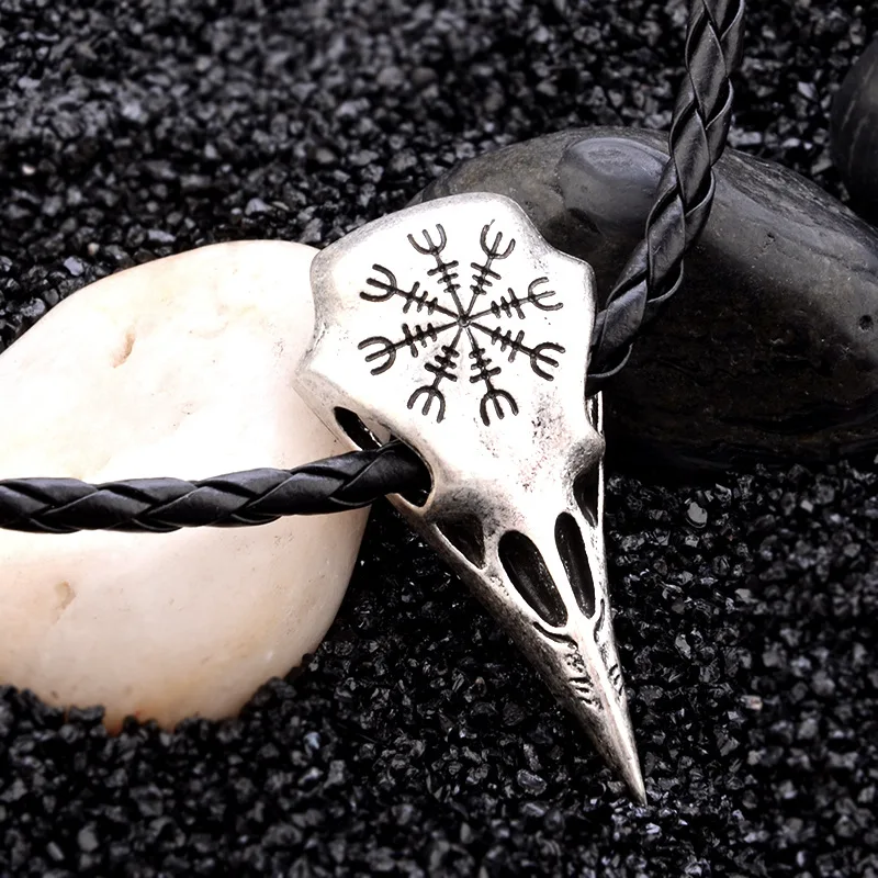Skute Norse Viking Ворон талисман амулет викингов мужской кулон ожерелье мистик руны