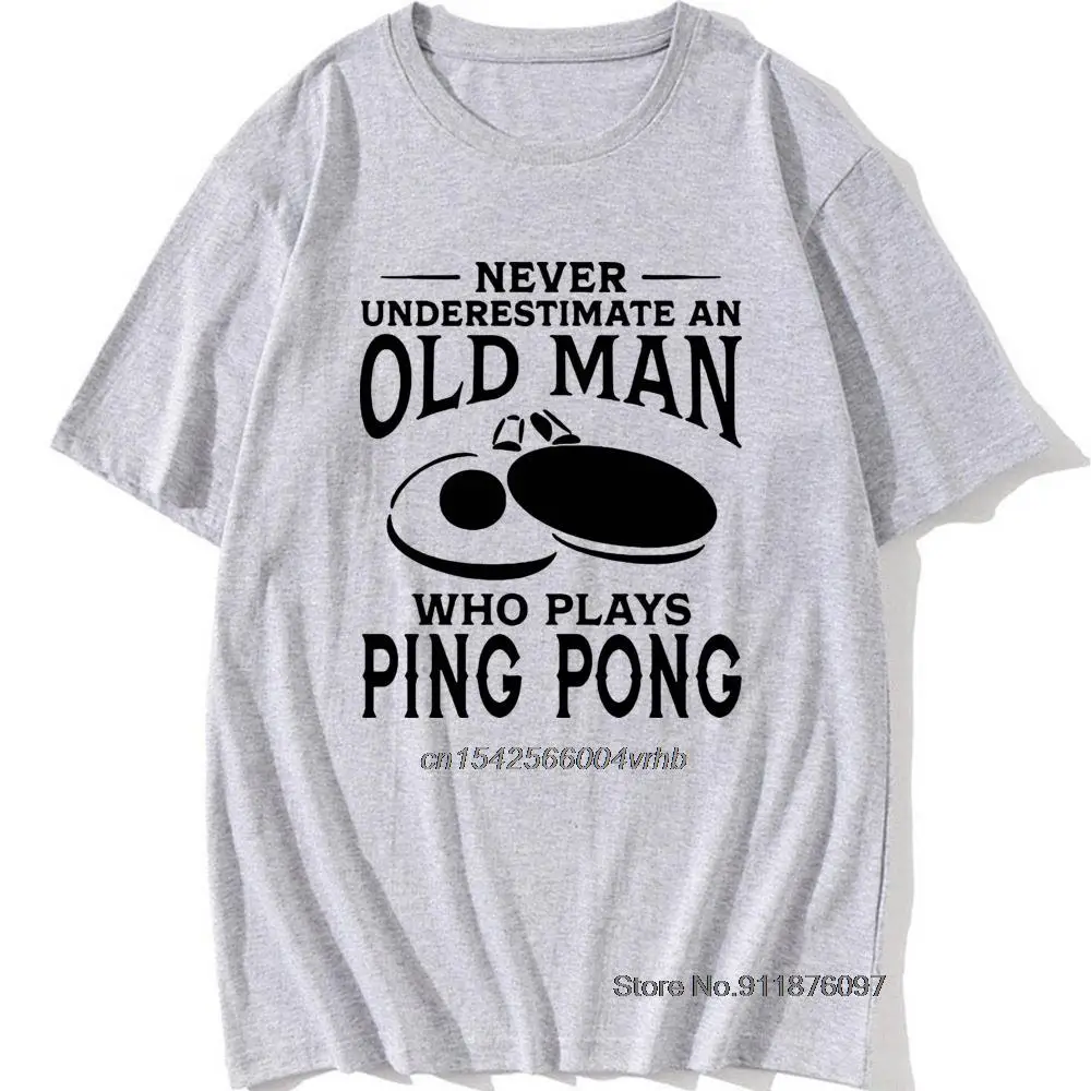

Никогда не подучить стариков, которые играют в пинг-понг, забавная потрясающая графическая хлопчатобумажная Детская футболка с круглым выр...