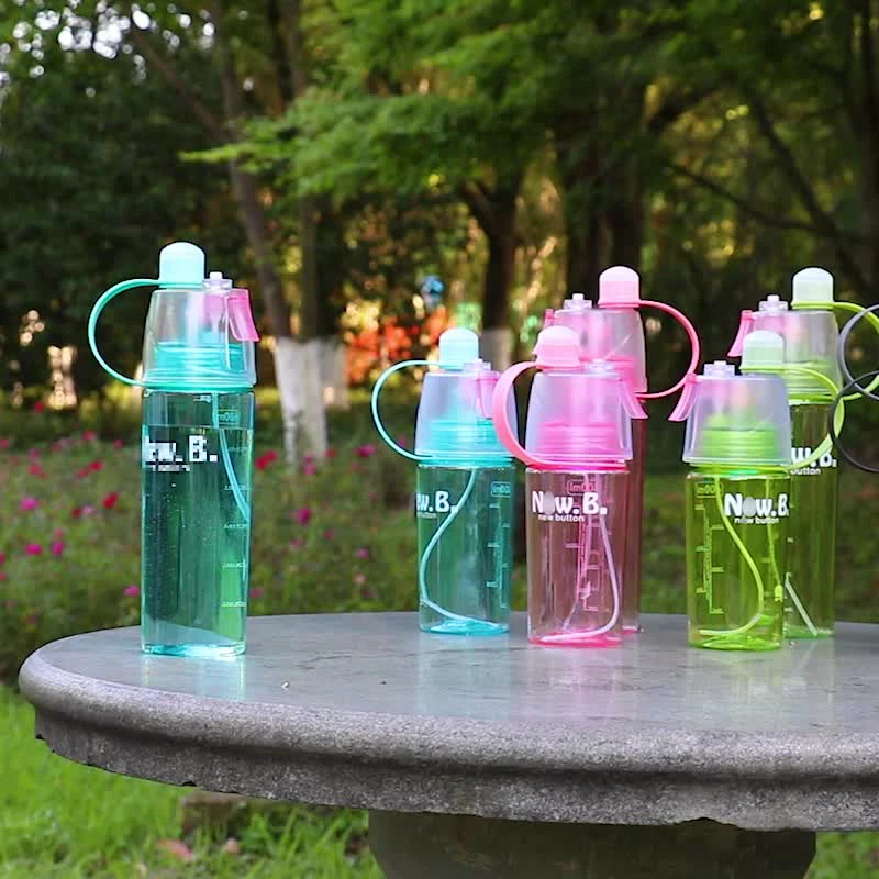 400/600 мл Спортивная бутылка для воды, портативная пластиковая бутылка с распылителем, герметичная чашка для путешествий, яркие цвета, для йоги, кемпинга, питьевой бутылки