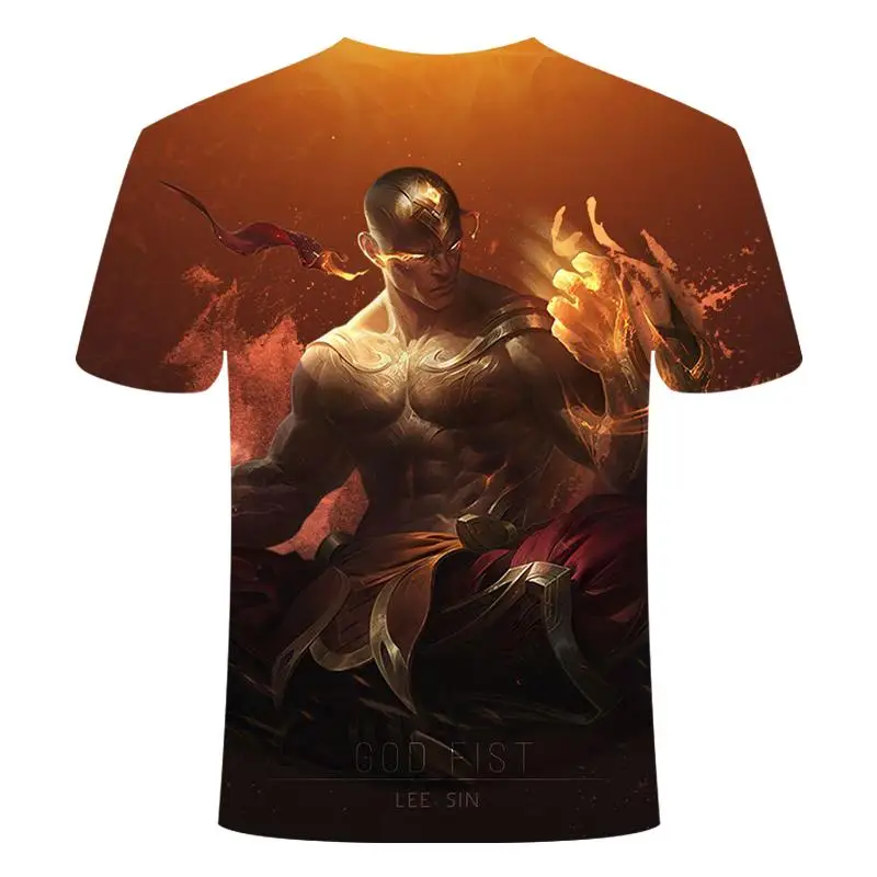 Футболка с 3D принтом League of Legends games мужская женская футболка с коротким рукавом Yasuo Leesin Darius Garen Thresh большой размер 6XL