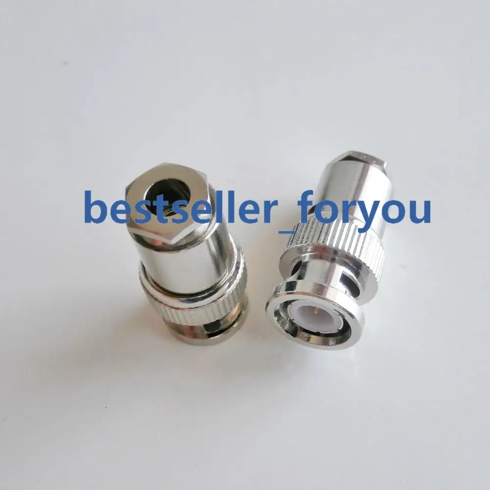 

1Pcs BNC Q9 Male Plug Clamp RG8Pcs RG59 LMR240 Cable Straight RF Connector