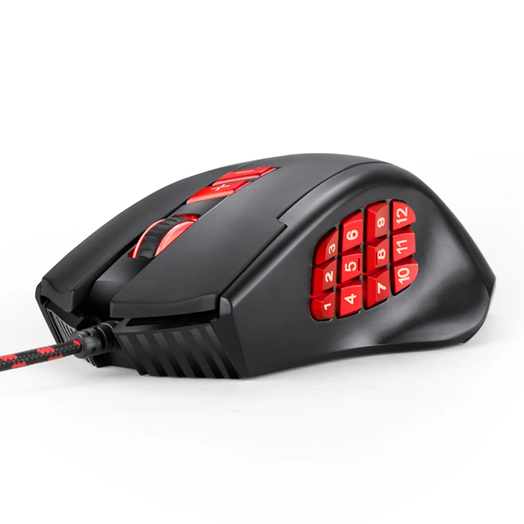 USB оптическая мышь 10000 DPI Проводная игровая 17 боковых клавиш программирующая