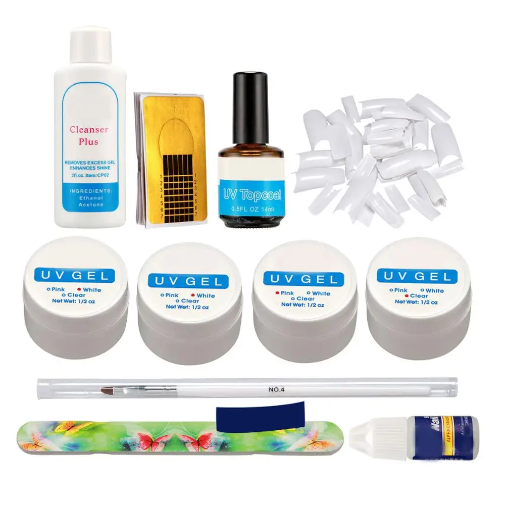 Набор для дизайна ногтей белые французские наконечники УФ-гель верхнего слоя