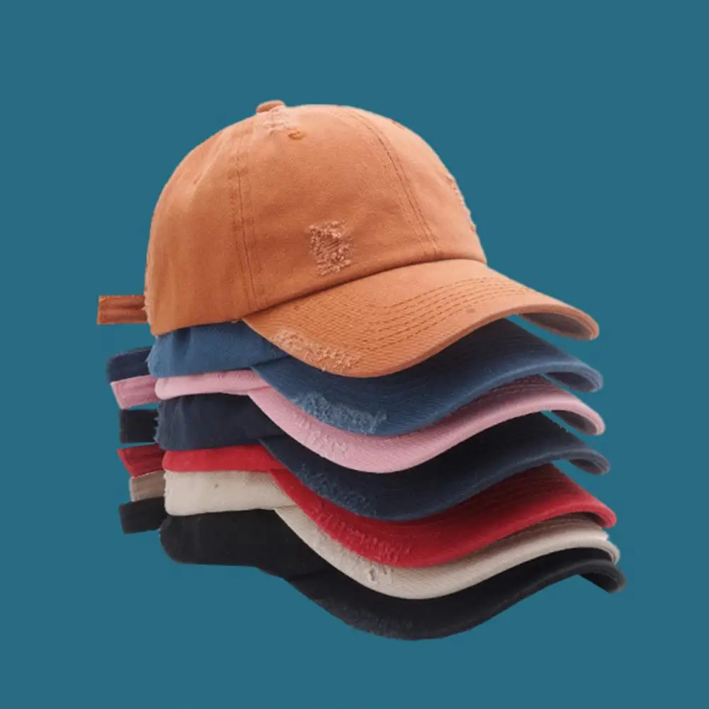 

Fitted Cap Worn Design Adjustable Cotton Men and Women Baseball Cap for Sports