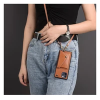 for iphone 12mini 12 11 pro xs max xr 8 7 plus crossbody backpack phone case coin purse card clip shoulder case with long chain