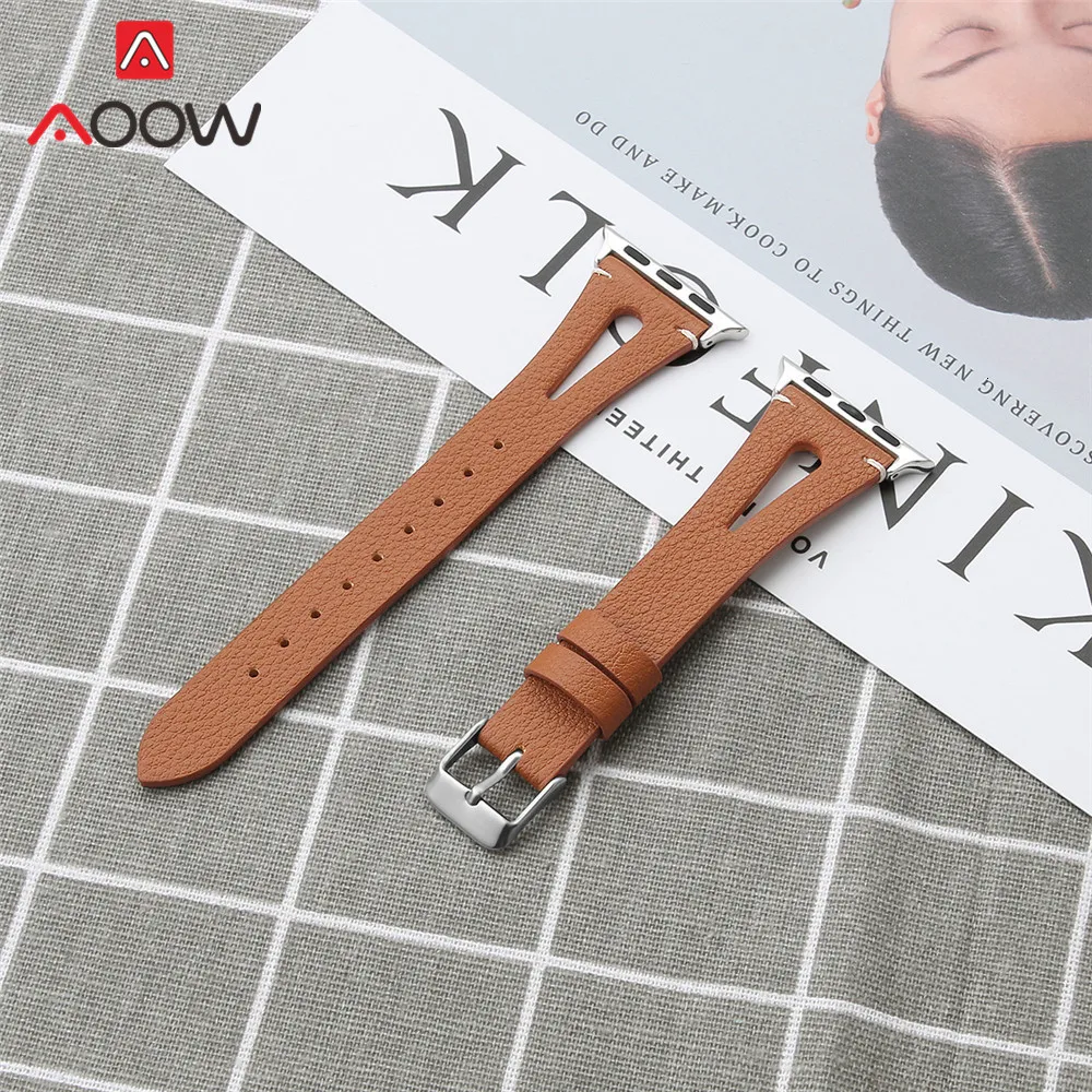 Ремешок из натуральной кожи с принтом для Apple Watch 40 мм 44 мм для iwatch 38 мм 42 мм ремешок серии 4 3 2 1 браслет аксессуары
