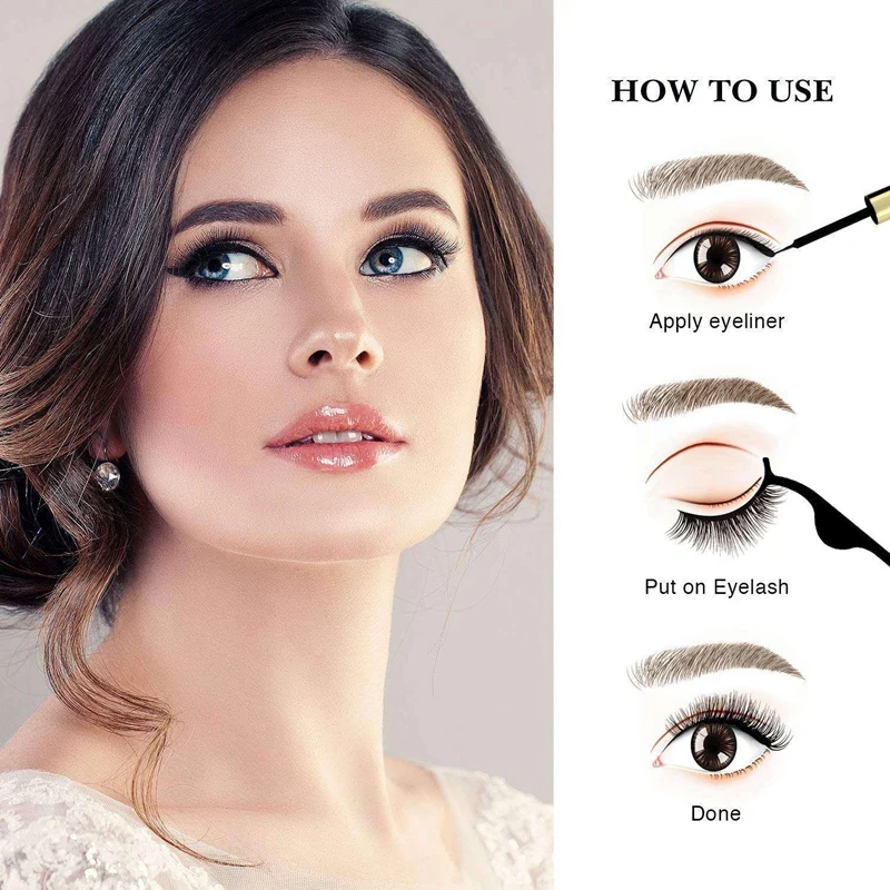 

10 Pairs Magnetic Eyelashes Set 3D Magnetic Liquid Eyeliner Magnet Eyelash&Tweezers Waterproof Lasting Lashes Extension