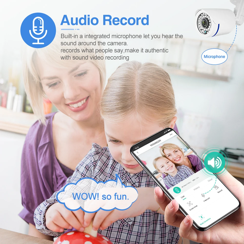 IP камера MISECU беспроводная водонепроницаемая с поддержкой Wi Fi 1080P|Камеры