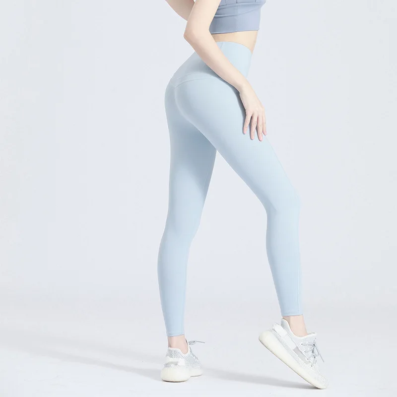 Women's Sports Pants Fitness High-waist Hip-lifting Sports Tights Peach Hip Nylon Nude Yoga Pants Women Leggings for Fitness