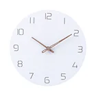 Скандинавские чисто белые настенные часы современный дизайн часы для домашнего декора короткие Висячие часы бесшумные украшения для гостиной horloge