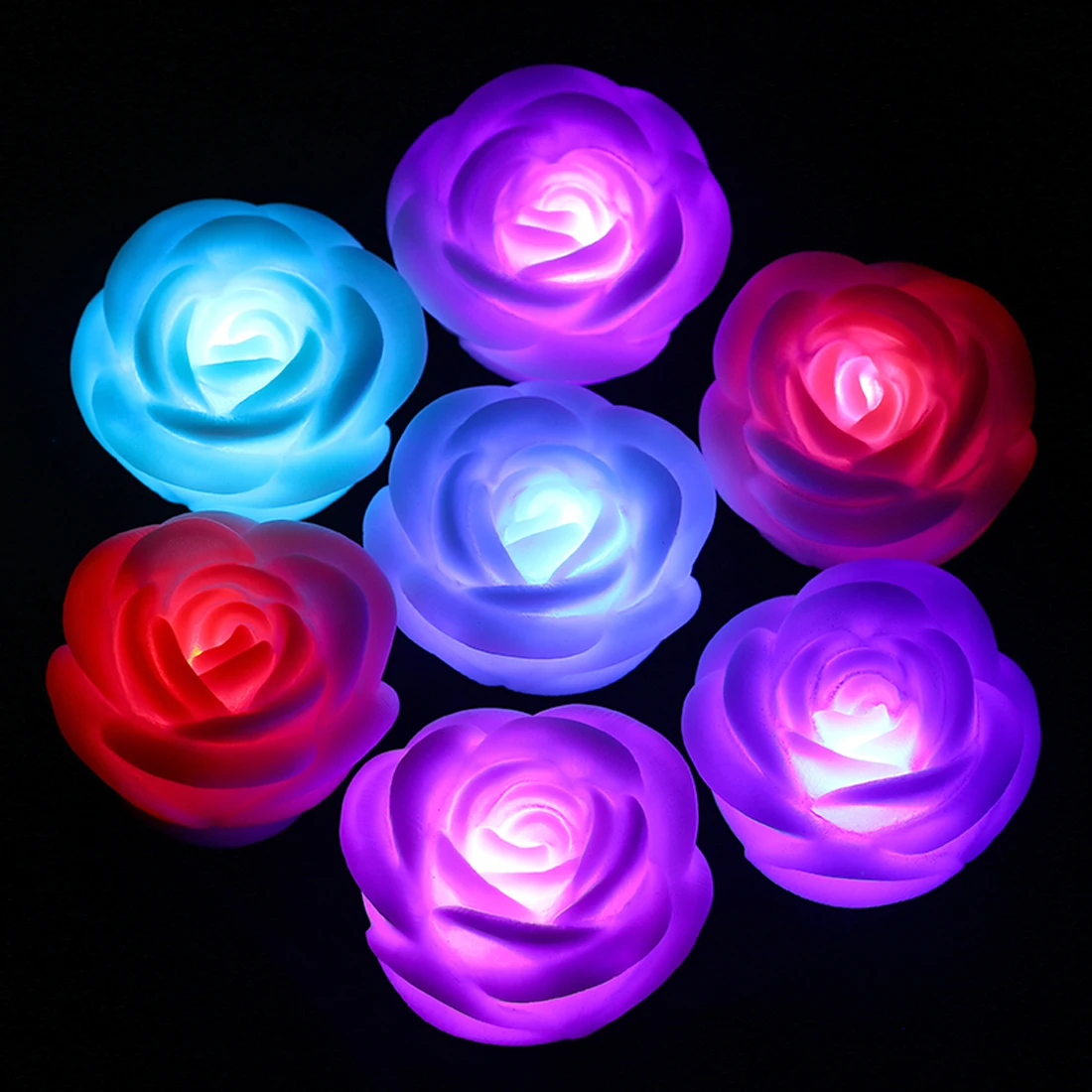 

Night light lighting rose flower color changing LED candle lamp table lamp romantic wedding party home decoration