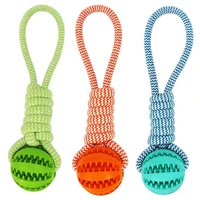 pet dog rope chew tug toy interactive chew palying teeth cleaning toys for small medium large dogs 3 color soft rubber chew ball