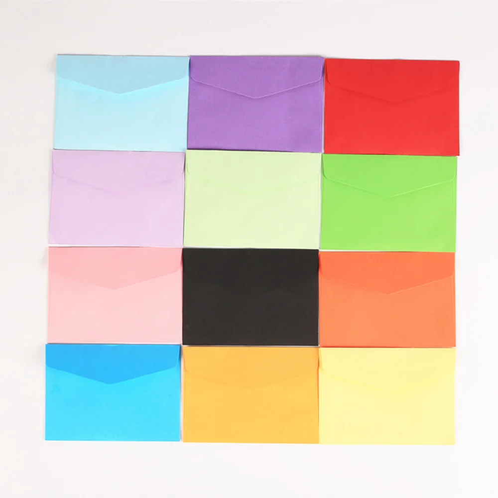 

120PCS Mini Size Color Envelope Blank Monochrome Envelope(Random Color)
