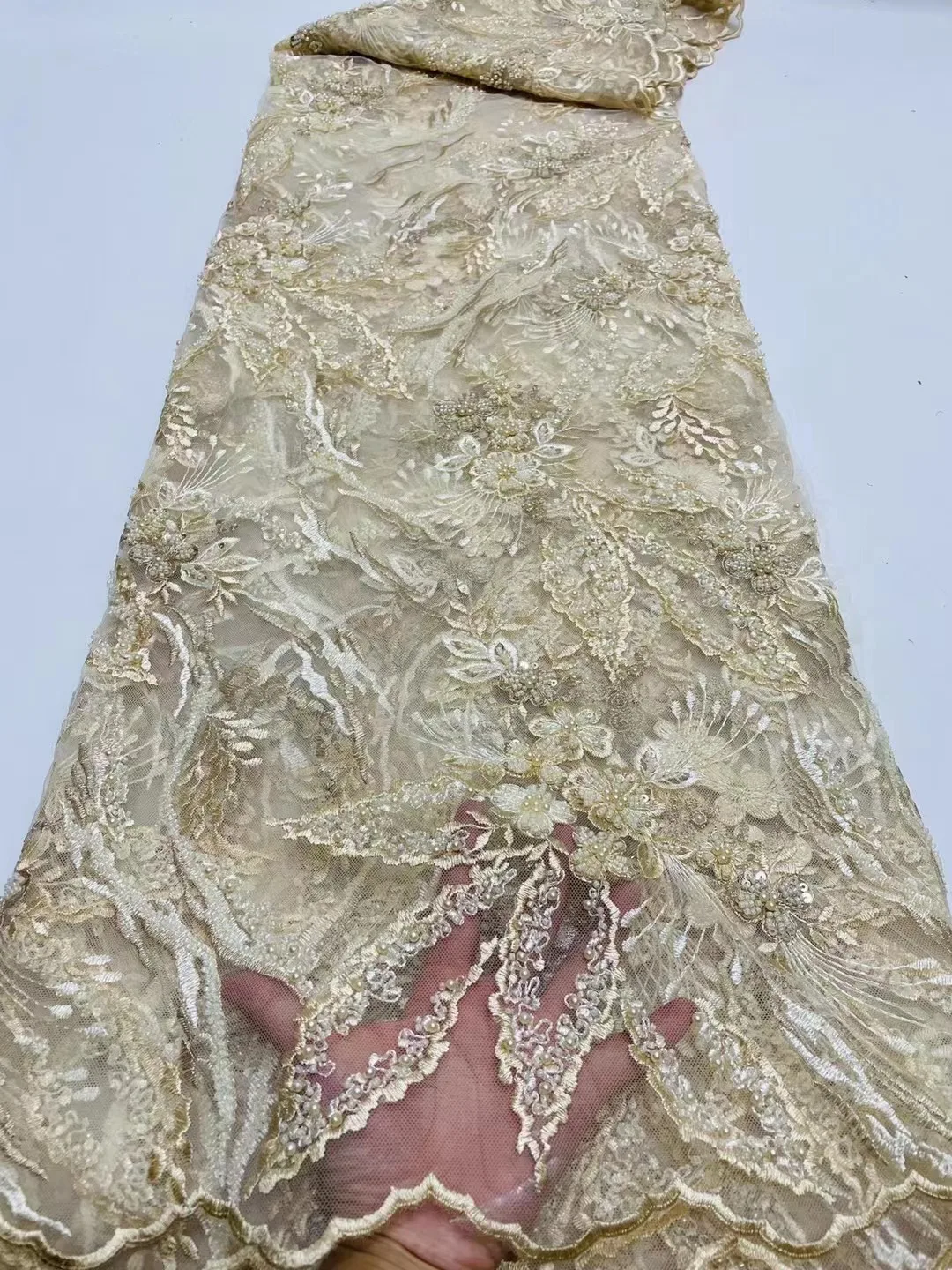 

Модная африканская кружевная ткань с блестками, Высококачественная французская кружевная ткань с вышивкой, нигерийская кружевная ткань