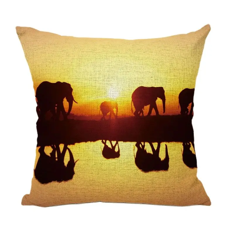 Геометрический Слон Мандала статуя розы Toss чакра наволочки живописный закат