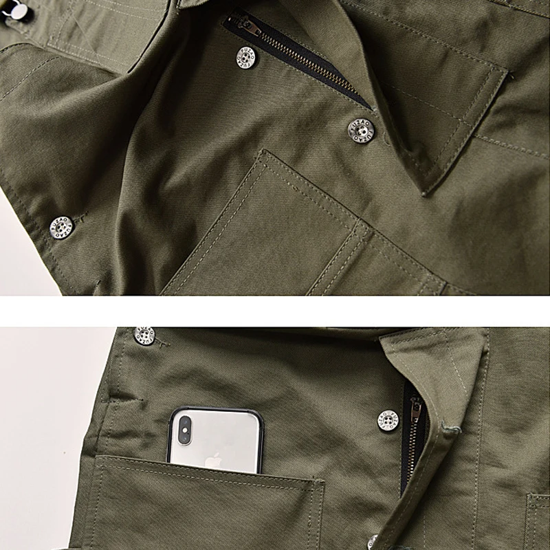 

ELKMU Denim Overalls Men Fashion Streetwear Solid Color Jeans Multi-pocket Cargo Overalls Harajuku Loose Denim Pants Male HM050