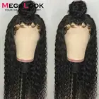 Парик из вьющихся человеческих волос, парик на застежке, 180 бразильские предварительно выщипанные бесклеевые парики на сетке для женщин, парик Remy Megalook Hair 4x4 13X4 на застежке
