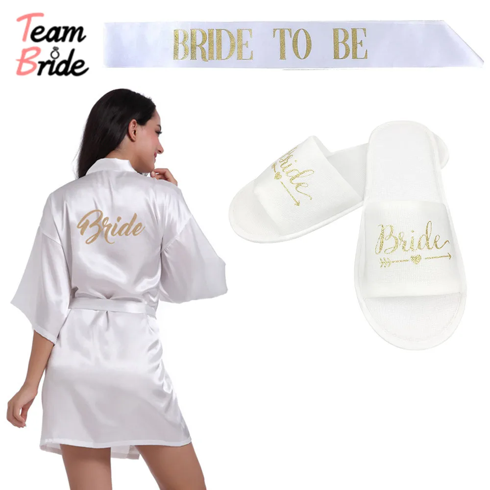 Свадебные атласные шлепанцы 3 шт./лот с блестками золотистого цвета короткие