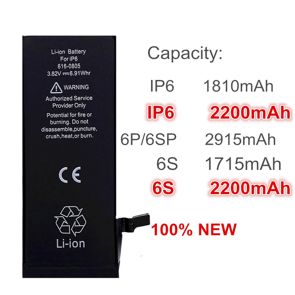 Сменная батарея для iphone 6, 6G, 6S Plus, замена батареи, реальная емкость, чехол для мобильного телефона, инструменты для iphone, батарея
