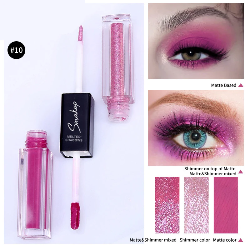 10 цветов двухглавые тени для век макияж начинающих осветляющие косметические
