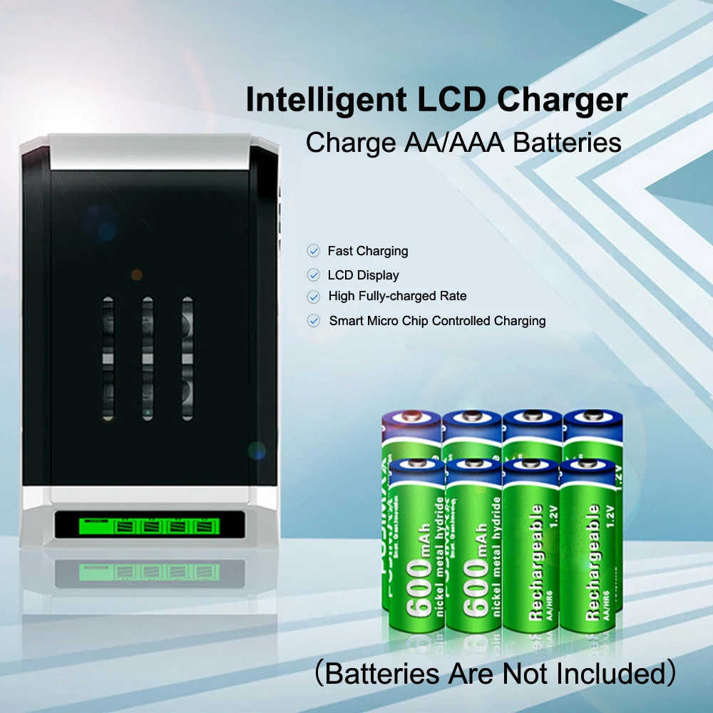 Зарядное устройство с ЖК дисплеем 4 слота интеллектуальное зарядное для никель